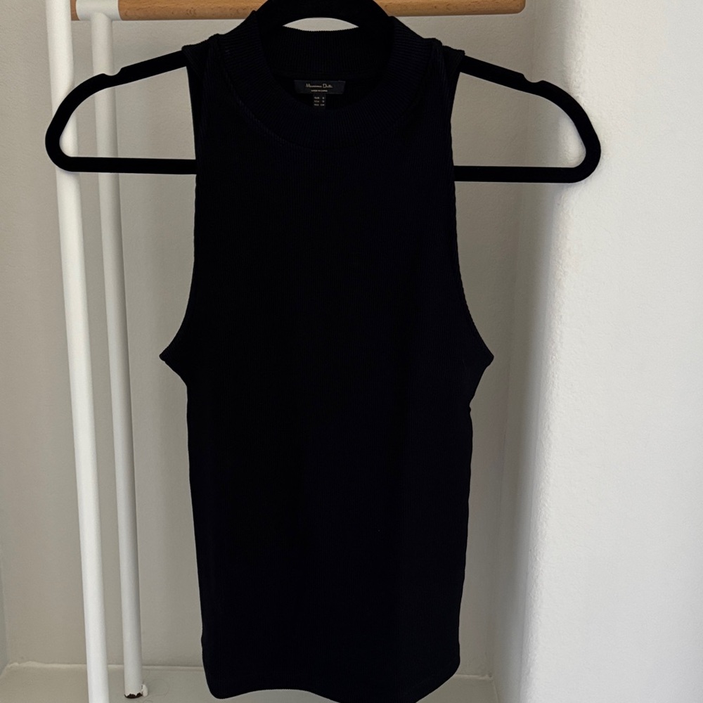 Massimo Dutti Classic Black Tank Top